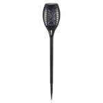 Lampa solară din plastic negru, lanternă ,pe vârf LED care pâlpâie, IP44, întrerupător,set de 3 buc, D: 75 H: 495, incl. 12xLED 0,1W 3V, galben, 1800K - imagine 3