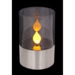 Lumină solară, oțel inoxidabil, plastic transparent, lumânare cu LED pâlpâitor, IP44, comutator, Ø 75, H: 110, includ 1xLED 0,06W 3,2V, ieșire 1lm, 3000K - imagine 3