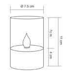 Lumină solară, oțel inoxidabil, plastic transparent, lumânare cu LED pâlpâitor, IP44, comutator, Ø 75, H: 110, includ 1xLED 0,06W 3,2V, ieșire 1lm, 3000K - imagine 6