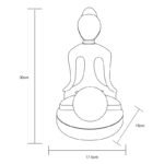 Lampa solară plastic de culoare bronz, gri,cu sticlă efect spart transparentă, IP44, forma Buddha așezat cu bilă, LxLxH: 175x150x300mm, inclusiv LED 0.06W 3V, 6000K - imagine 6