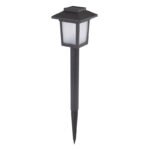 Lampa solară din plastic negru, plastic satinat, LED-uri care pâlpâie, set de 3buc, IP44, întrerupător, LxWxH: 78x78x368, incl. 10xLED 0.1W 3V, galben - imagine 3