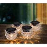 Lampă solară plastic negru, sticla, paharele cu 4 decoruri defirite, sortate a cate 3 buc , IP44,intrerupator, D: 80. H: 60, inclusiv 1xLED 0,06W 3,2V - imagine 3