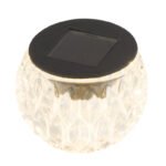 Lampă solară plastic negru, sticla, paharele cu 4 decoruri defirite, sortate a cate 3 buc , IP44,intrerupator, D: 80. H: 60, inclusiv 1xLED 0,06W 3,2V - imagine 4