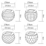 Lampă solară plastic negru, sticla, paharele cu 4 decoruri defirite, sortate a cate 3 buc , IP44,intrerupator, D: 80. H: 60, inclusiv 1xLED 0,06W 3,2V - imagine 6