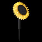 Lumină solară din plastic negru mat, plastic galben, comutator de presiune, IP44, soare, ø: 130mm, H: 295mm, incl. 8x LED 0.06W 3V, 3000K - imagine 3