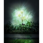 Lumină solară din oțel inoxidabil, plastic negru mat, plastic galben, plastic verde, comutator glisant, IP44, ø: 230mm, H: 750mm, incl. 3x LED 0.06W 3V, 5000K - imagine 2