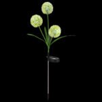 Lumină solară din oțel inoxidabil, plastic negru mat, plastic galben, plastic verde, comutator glisant, IP44, ø: 230mm, H: 750mm, incl. 3x LED 0.06W 3V, 5000K - imagine 3