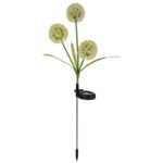 Lumină solară din oțel inoxidabil, plastic negru mat, plastic galben, plastic verde, comutator glisant, IP44, ø: 230mm, H: 750mm, incl. 3x LED 0.06W 3V, 5000K - imagine 4