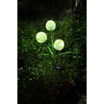Lumină solară din oțel inoxidabil, plastic negru mat, plastic galben, plastic verde, comutator glisant, IP44, ø: 230mm, H: 750mm, incl. 3x LED 0.06W 3V, 5000K - imagine 5