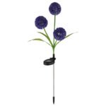 Lumină solară din oțel inoxidabil, plastic negru mat, violet, verde, comutator glisant, IP44, ø: 230mm, H: 750mm, incl. 3x LED 0.06W 3V, 5000K - imagine 4