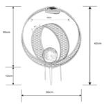 Lampă solară metal argintiu antic, sticlă efect spart transparentă, IP44, inel mic rotativ, pentru masa sau cu tepus de pământ, LxLxH: 300x200x420mm, inclusiv LED 0.06W 3V, 2700K - imagine 5