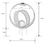 Lampă solară metal ruginie, sticla efect spart chihlimbar, IP44, inel mic rotativ, pentru masa sau cu tepus de pământ, Lxlxh: 300x200x420mm, inclusiv LED 0.06W 3V, 2700K - imagine 6