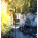 Lampă solară metal argintiu-gri, negru, plastic transparent, comutator glisant, IP44, stropitoare, LED-uri pâlpâie, Lxlxh: 300x170x1120mm, inclusiv 80x LED 0.06W 3V, 4500K - imagine 3