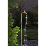 Lampă solară metal auriu, plastic transparent, robinet, comutator treptat, efect de foc, alte funcții: 2 funcții: LED de funcționare sau lumină permanentă, IP44, LxLxH: 110x60x800mm, inclusiv 60x LED 0.06W 3V, 4500K - imagine 2