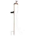 Lampă solară metal auriu, plastic transparent, robinet, comutator treptat, efect de foc, alte funcții: 2 funcții: LED de funcționare sau lumină permanentă, IP44, LxLxH: 110x60x800mm, inclusiv 60x LED 0.06W 3V, 4500K - imagine 3