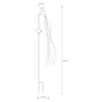 Lampă solară metal auriu, plastic transparent, robinet, comutator treptat, efect de foc, alte funcții: 2 funcții: LED de funcționare sau lumină permanentă, IP44, LxLxH: 110x60x800mm, inclusiv 60x LED 0.06W 3V, 4500K - imagine 5