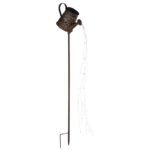 Lumină solară metalică de culoare ruginie, plastic transparent, comutator de presiune, IP44, recipient de udare pe vârf de sol, LED-uri intermitente, LxLxA: 210x120x930mm, incl. 64x LED 0.024W 3V, 7000K - imagine 4