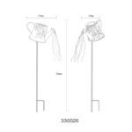 Lumină solară metalică de culoare ruginie, plastic transparent, comutator de presiune, IP44, recipient de udare pe vârf de sol, LED-uri intermitente, LxLxA: 210x120x930mm, incl. 64x LED 0.024W 3V, 7000K - imagine 6