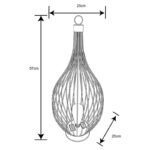 Lampa solară metal negru, chihlimbar din plastic, lanternă în interior cu LED filament, IP44, întrerupător, D: 250, H: 570, incl. 1xLED 0.06W 3V, 3000K - imagine 6