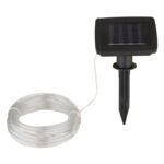 Ghirlanda solar de lumini plastic negru mat, plastic transparent, presostat, IP44, ø: 5.35mm, distanță între LED-uri 100mm, număr de lămpi (lanț ușor) 50, incl. 50x LED 0,04W 1,2V - imagine 3
