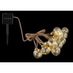 Ghirlanda luminos solar din plastic chihlimbar, frânghie de cânepă maro, 10 becuri, cablu 3m, distanță intre lumini 30 cm, IP44, comutator, LxWxH: 5700x60x106, incl.50xLED 0.06W 3.2V, 3200K - imagine 3