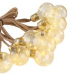 Ghirlanda luminos solar din plastic chihlimbar, frânghie de cânepă maro, 10 becuri, cablu 3m, distanță intre lumini 30 cm, IP44, comutator, LxWxH: 5700x60x106, incl.50xLED 0.06W 3.2V, 3200K - imagine 5