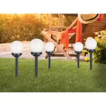 Lampa Solara din plastic gri deschis, plastic alb, Displey 12 buc, IP44, intrerupator, D: 100, H: 390, inclusiv 1xLED 0,06W 3,2V, ~4500K - imagine 2