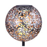 Lampa solară metal  antic argintiu, negru, tepus pamant bila decorativa, IP44, D. 185, H: 540, inclusiv 1xLED 0,06W 3V 3000K. - imagine 4