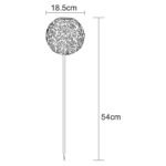 Lampa solară metal  antic argintiu, negru, tepus pamant bila decorativa, IP44, D. 185, H: 540, inclusiv 1xLED 0,06W 3V 3000K. - imagine 5