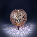 Lampa solară metal  antic argintiuă cu negru, tepus pamant ,bila decorativa, IP44, D. 285, H: 400, inclusiv 1xLED 0,12W 3V 3000K. - imagine 3