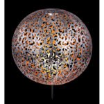 Lampa solară metal  antic argintiu cu negru, tepus pamant ,bila decorativa, IP44, D. 400, H: 500, inclusiv 1xLED 0,12W 3V 3000K. - imagine 3