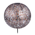 Lampa solară metal  antic argintiu cu negru, tepus pamant ,bila decorativa, IP44, D. 400, H: 500, inclusiv 1xLED 0,12W 3V 3000K. - imagine 4