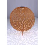 Lampa solară metal ruginiu colorată cu negru, tepus pamant ,bila decorativaa, IP44, D. 400, H: 500, inclusiv 1xLED 0,12W 3V 3000K. - imagine 5
