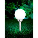 Lampa Solara din plastic argintiu metalizat,plastic alb , IP44, D. 200, H :. 620, inclusiv 4xLED 0,06W 3,2V, alb - imagine 4