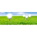 Lampa Solara din plastic argintiu metalizat,plastic alb, set de 3buc, IP44, D: 100, H: 350, inclusiv 1xLED 0,06W 3V, alb. - imagine 3