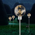 Lampa Solara din oțel inoxidabil, din plastic transparent ,tepus pamant,forma bilă, benzi cu LED-uri în interior, display de 12buc, IP44, D.100, H.720, incl. 20xLED 0,06W 3V, 10lm, 3500K - imagine 2
