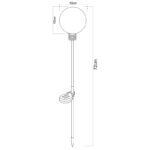 Lampa Solara din oțel inoxidabil, din plastic transparent ,tepus pamant,forma bilă, benzi cu LED-uri în interior, display de 12buc, IP44, D.100, H.720, incl. 20xLED 0,06W 3V, 10lm, 3500K - imagine 3