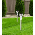 Lampă solară din oțel inoxidabil, plastic transparent, set de 36 buc, IP44, D: 47, H :. 350, inclusiv 1xLED, alb 0,06W 3,2V - imagine 3