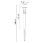 Lampă solară din oțel inoxidabil, plastic transparent, set de 36 buc, IP44, D: 47, H :. 350, inclusiv 1xLED, alb 0,06W 3,2V - imagine 5