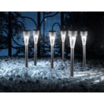 Lampă solară din oțel inoxidabil, plastic transparent, set de 36 buc, IP44, D: 47, H :. 350, inclusiv 1xLED, alb 0,06W 3,2V
