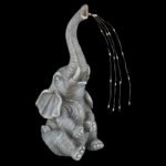 Lampă solară, plastic gri mat, plastic transparent, întrerupător pornit/oprit, IP44, elefant, LxlxÎ: 135x130x325mm, inclusiv 20x LED 0.024W 3V 3000K - imagine 3