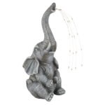 Lampă solară, plastic gri mat, plastic transparent, întrerupător pornit/oprit, IP44, elefant, LxlxÎ: 135x130x325mm, inclusiv 20x LED 0.024W 3V 3000K - imagine 4