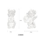 Lumină solară plastic gri mat, sferă de sticlă transparentă crackle, buton, IP44, dragon, LxLxA: 190x135x275mm, incl. LED 0.024W 3V, 3000K - imagine 6