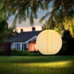 Lumină solară din plastic de culoare nisip mat, oțel inoxidabil, plastic de culoare nisip, cablu PVC alb, comutator glisant, IP44, felinar suspendat, ø: 300mm, H: 550mm, incl. LED 0.5W 3V, 2700K