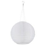 Lumină solară plastic alb, oțel inoxidabil, plastic alb, cablu PVC alb, comutator glisant, IP44, felinar suspendat, ø: 300mm, H: 550mm, incl. LED 0.06W 3V, 2700K - imagine 3
