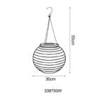 Lumină solară plastic alb, oțel inoxidabil, plastic alb, cablu PVC alb, comutator glisant, IP44, felinar suspendat, ø: 300mm, H: 550mm, incl. LED 0.06W 3V, 2700K - imagine 5