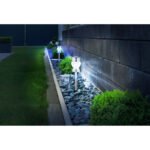Lumină solară din oțel inoxidabil, plastic negru, cristale de sticlă, 2 niveluri: 5000K  RGB, IP44, ø:70mm H:350mm, număr de seturi 2buc, LED 0.06W 3V, 5000K, RGB LED 0.06W 3V - imagine 2