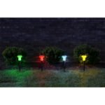 Lumină solară din plastic negru mat, transparent, IP44, ø: 62mm, H: 137mm, număr de seturi 4pcs, incl. LED 0.05W 3V, date suplimentare: 1 articol cu LED roșu, LED albastru, LED verde, LED galben, LED galben - imagine 2