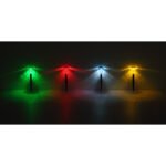 Lumină solară din plastic negru mat, transparent, IP44, ø: 62mm, H: 137mm, număr de seturi 4pcs, incl. LED 0.05W 3V, date suplimentare: 1 articol cu LED roșu, LED albastru, LED verde, LED galben, LED galben - imagine 4