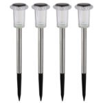 Lumină solară din oțel inoxidabil, plastic negru mat, transparent cu efect de cristal, comutator glisant, IP44, ø: 54mm, H: 330mm, număr de seturi 4pcs, incl. LED 0.06W 1.2V, ieșire 4lm, 3500K - imagine 4